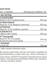 Nutritional information for Amix Ecdy-Sterones, detailing ingredients and servings per container.